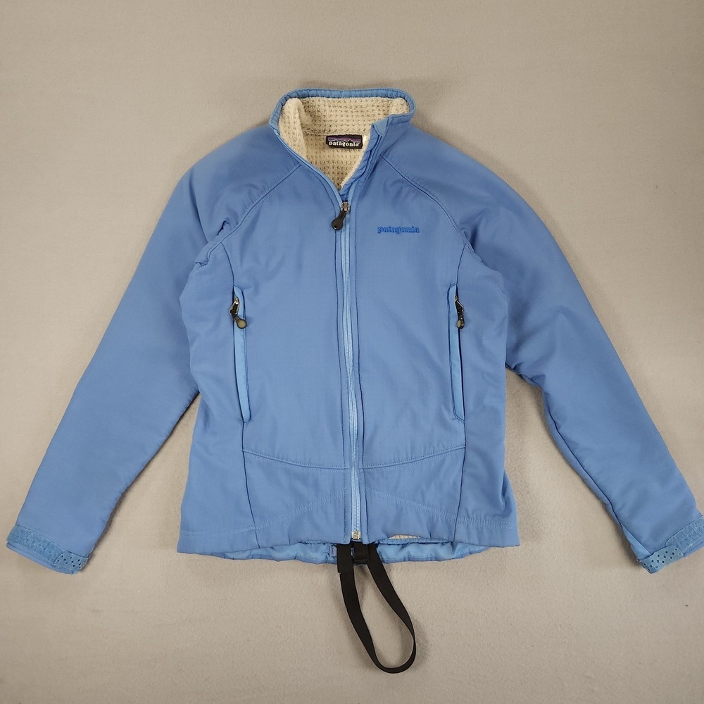 Patagonia Womens Jacket Blue S Regulator Vintage Made in USA Fleece Lined Zip